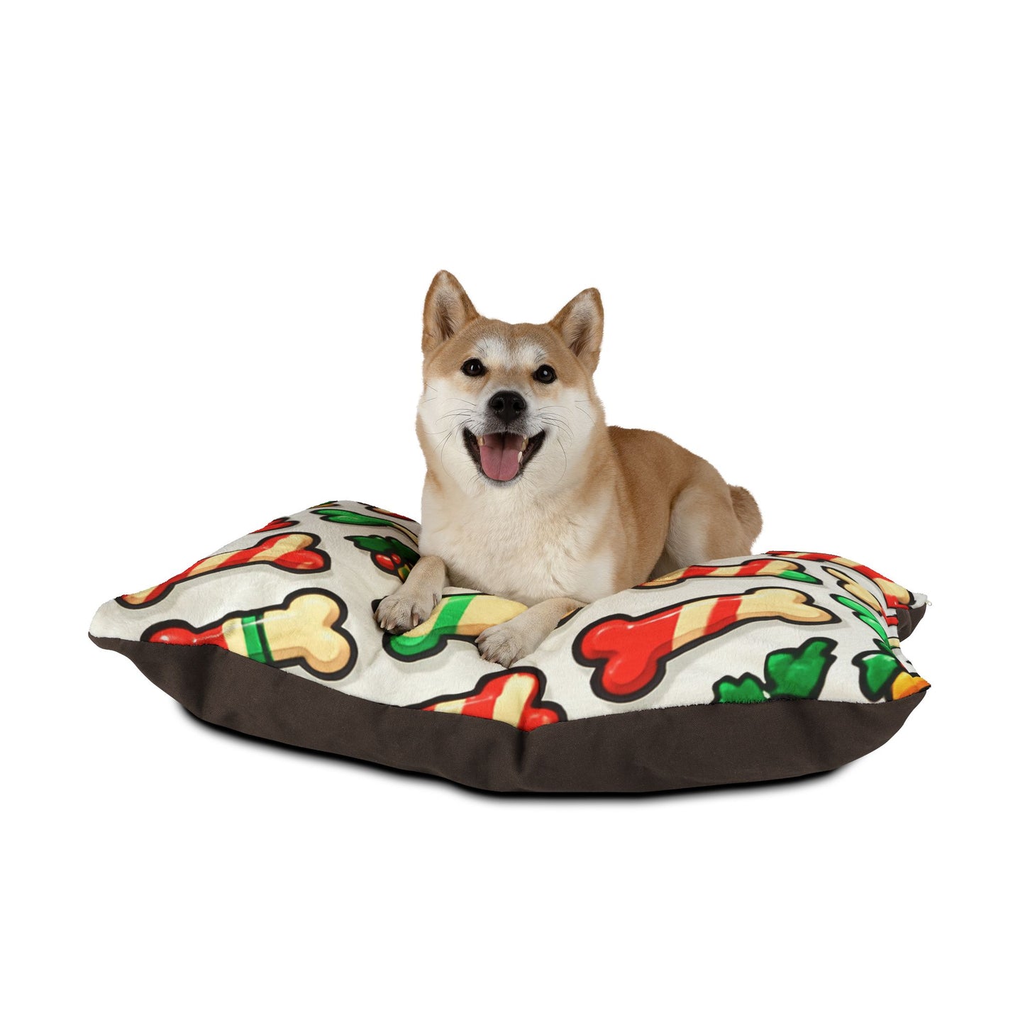 Holiday Pet Bed with Holly Design