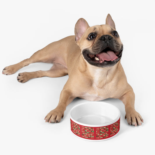 Festive Holiday Pet Bowl with Bones Design