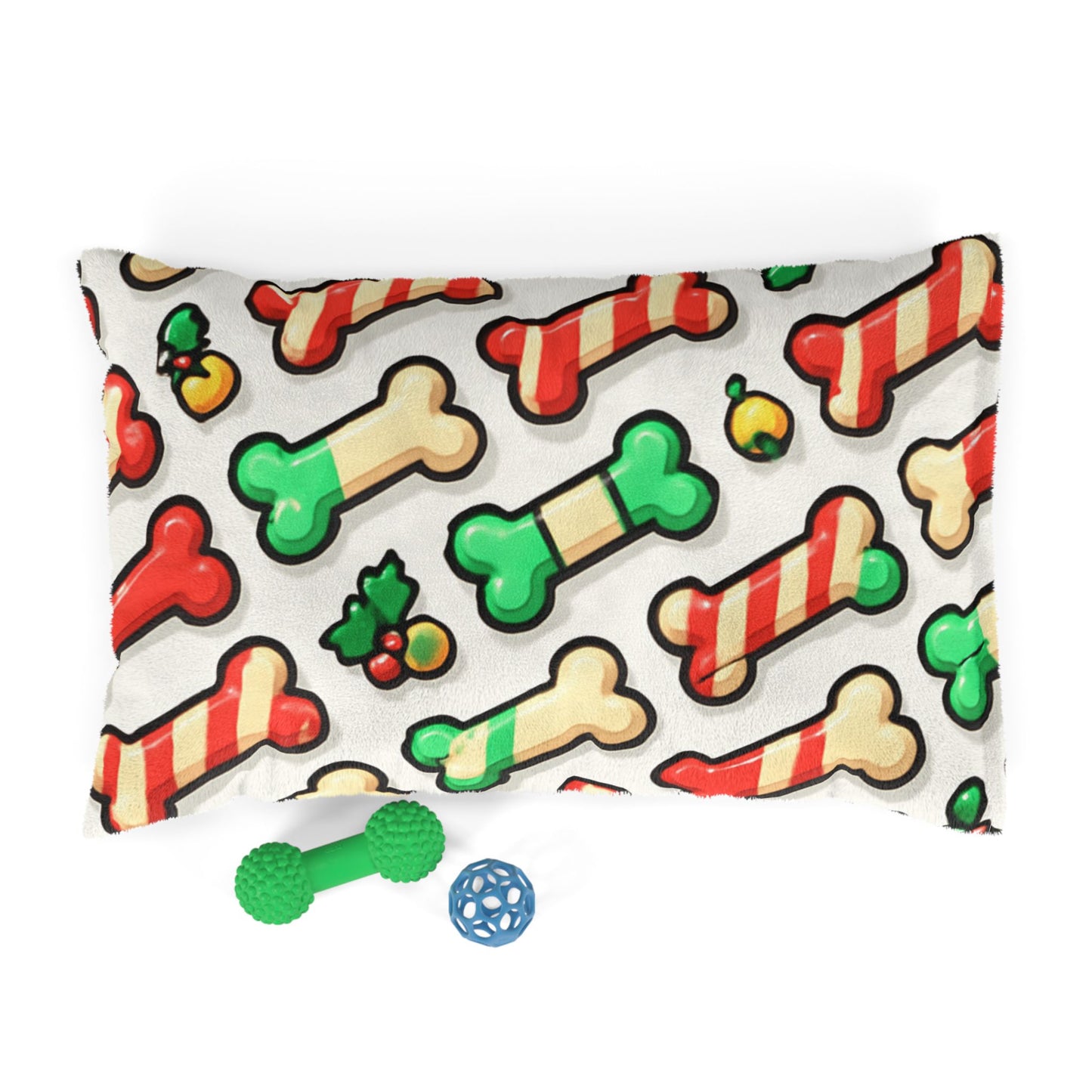 Holiday Pet Bed with Holly Design