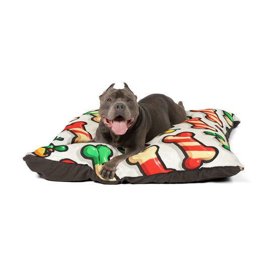 Holiday Pet Bed with Holly Design