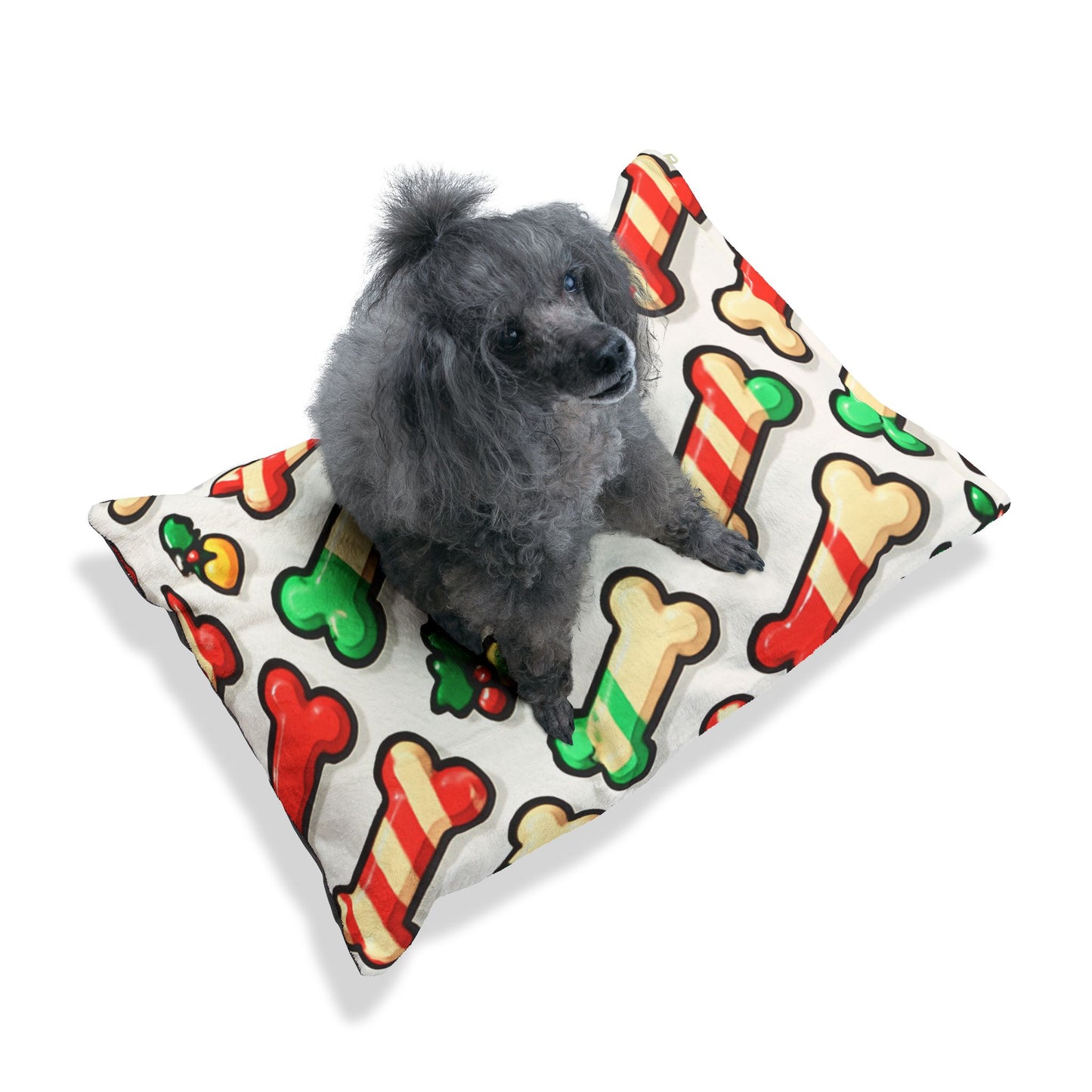 Holiday Pet Bed with Holly Design