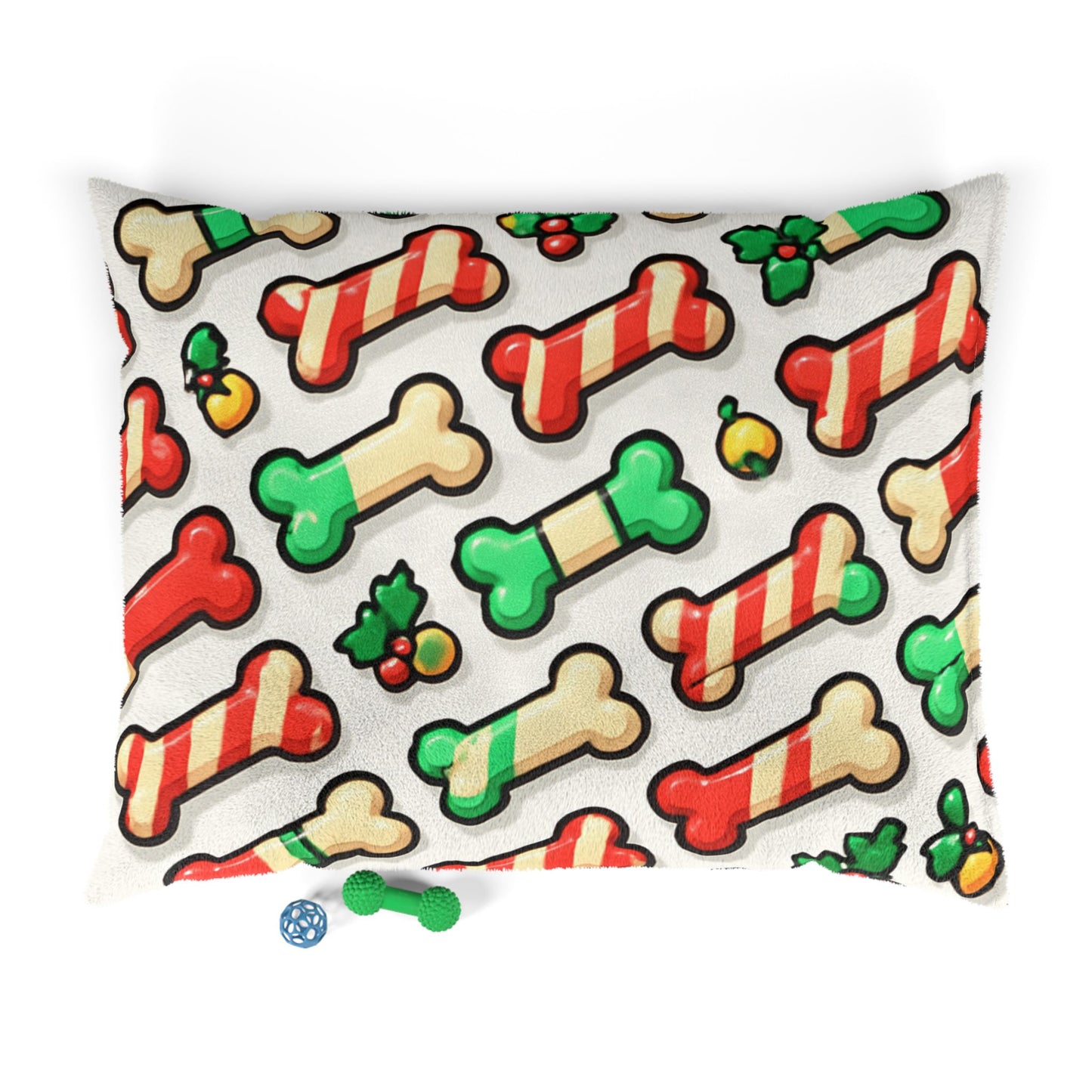 Holiday Pet Bed with Holly Design