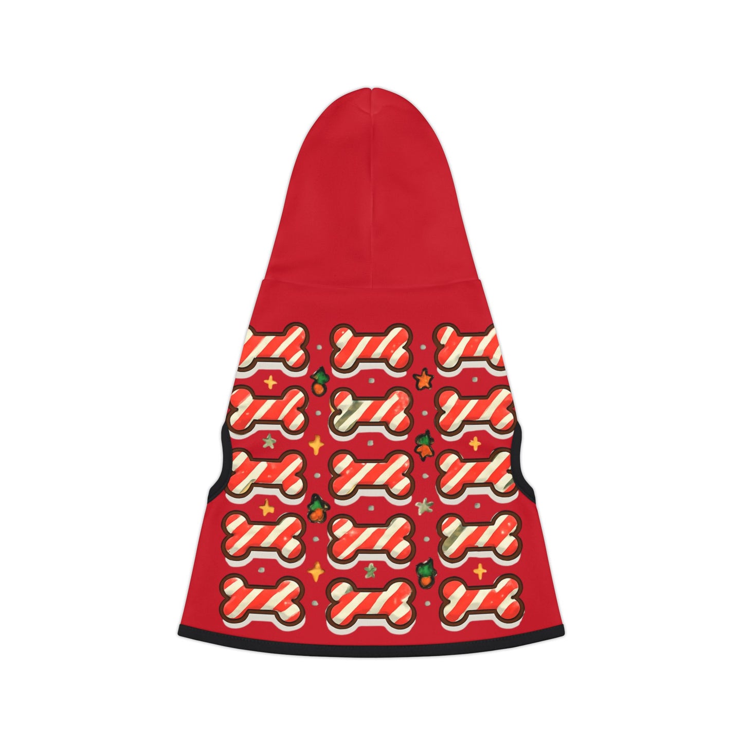 Festive Pet Hoodie with Cute Bone Print