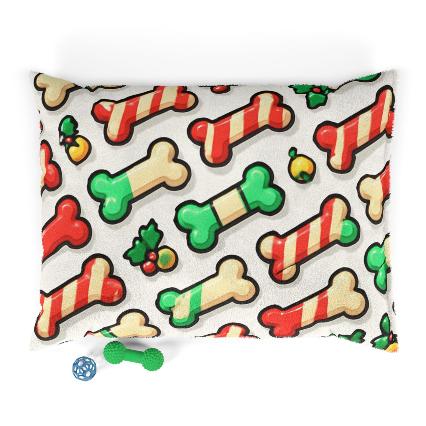 Holiday Pet Bed with Holly Design