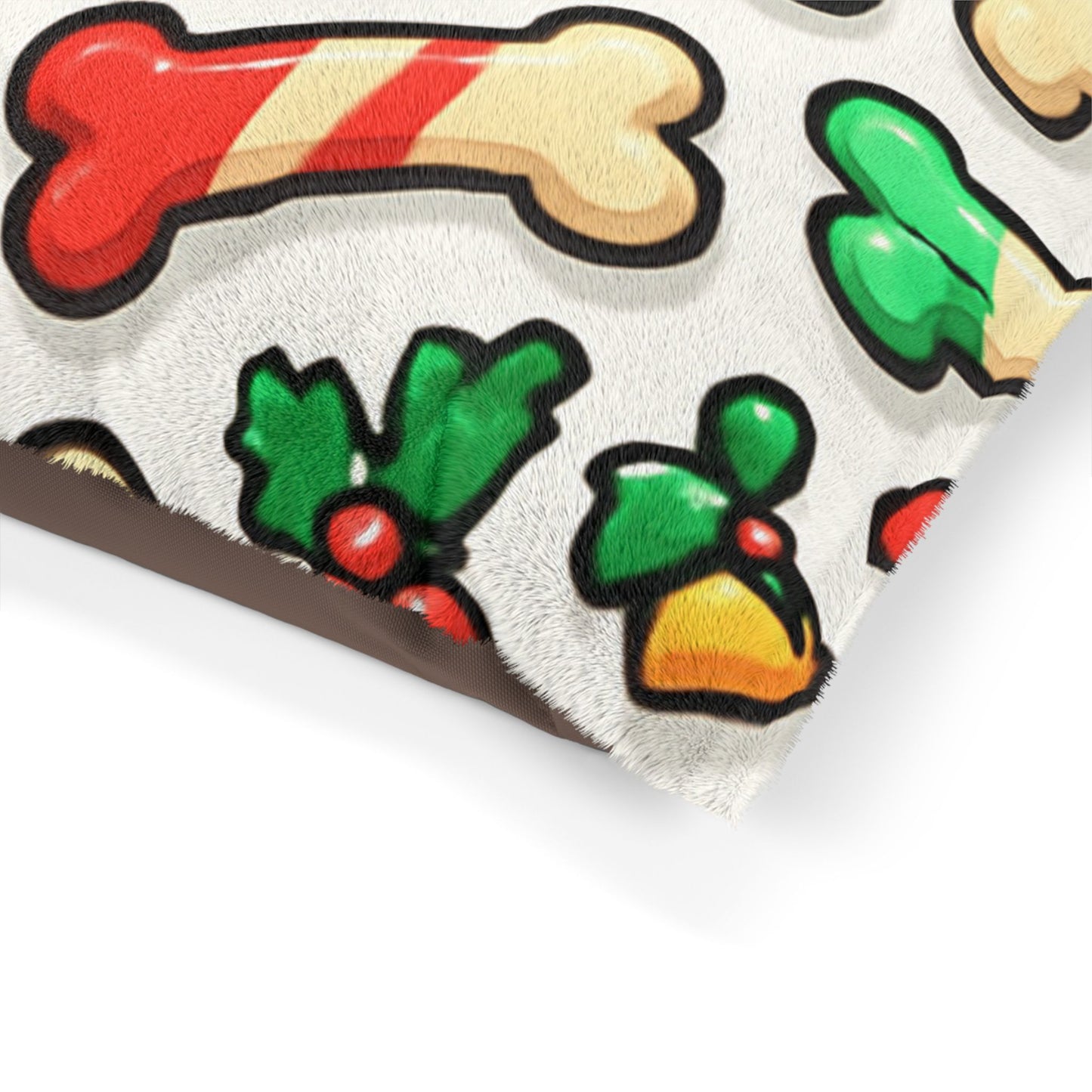 Holiday Pet Bed with Holly Design