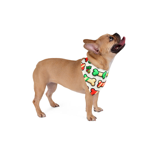 Festive Dog Bandana with Holiday Bones Design