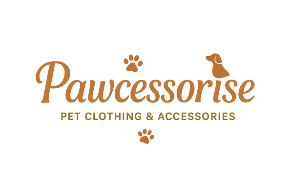 text pawcessorise for an online store for pet clothing etc.